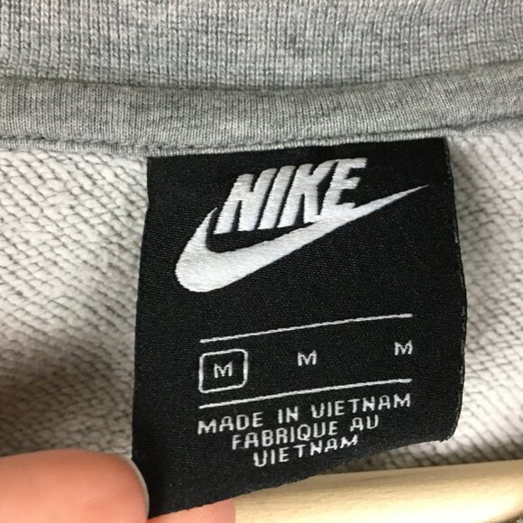 Nike Sweater M Womens Cropped Sweatshirt Cross Stitch Grannycore Athleisure Gray - Picture 2 of 9